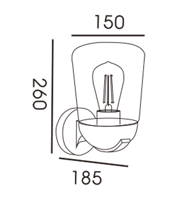 Lampa Balla Clúdach Gloine Maol Barr HR60112 Lampa Balla Clúdach Gloine Maol Barr HR60112