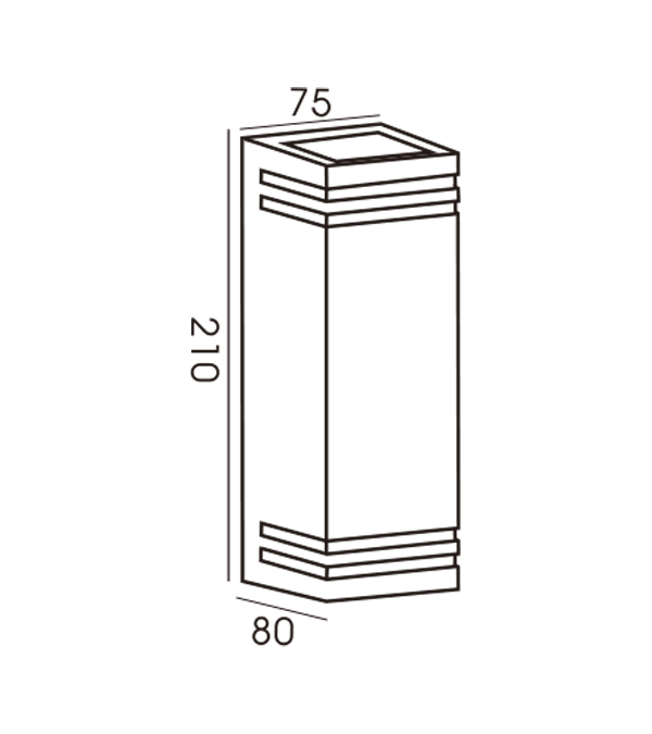 75 Lampa Balla Dhá Bhealach Maisiúil Cearnógach HR60238 75 Lampa Balla Dhá Bhealach Maisiúil Cearnógach HR60238