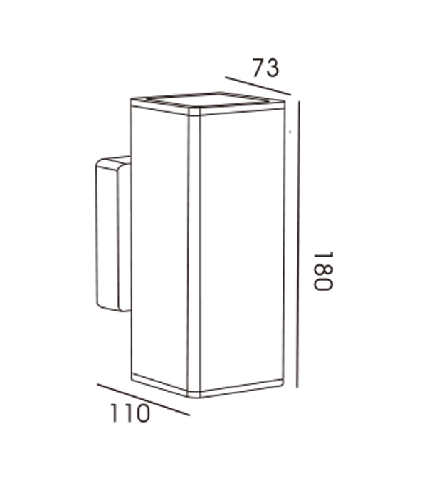 Lampa Balla Dhá Bhealach Feadán Cearnóg HR60336 Lampa Balla Dhá Bhealach Feadán Cearnóg HR60336