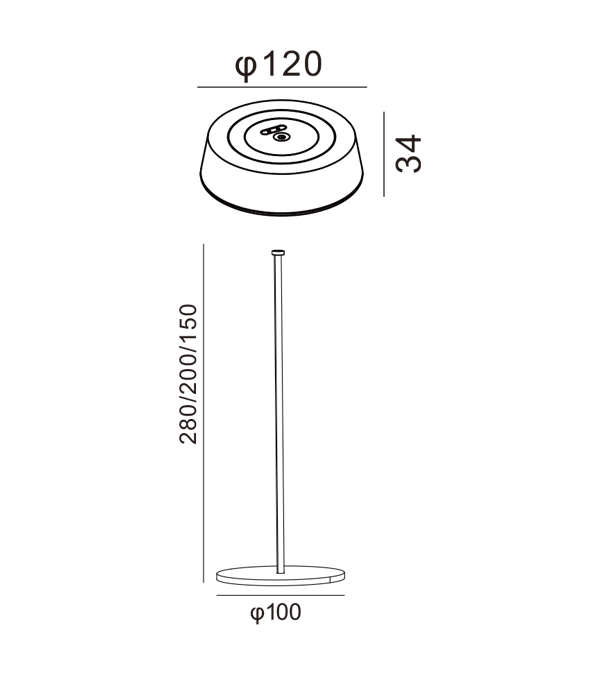 320 Lampa Deasc Muirearú Ard-Áras HR90052-320 320 Lampa Deasc Muirearú Ard-Áras HR90052-320